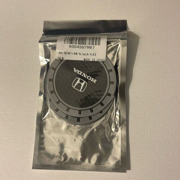 Honda car cup Coasters in black and gray. Set of 2 NWT - Picture 7 of 7